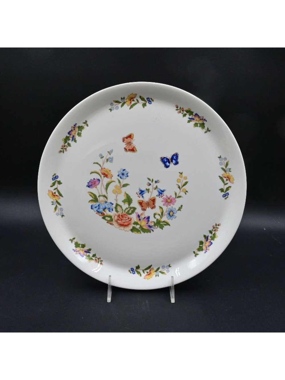 Aynsley Cottage Garden Gateau Plate Vintage English Porcelain Serving Tray 12"